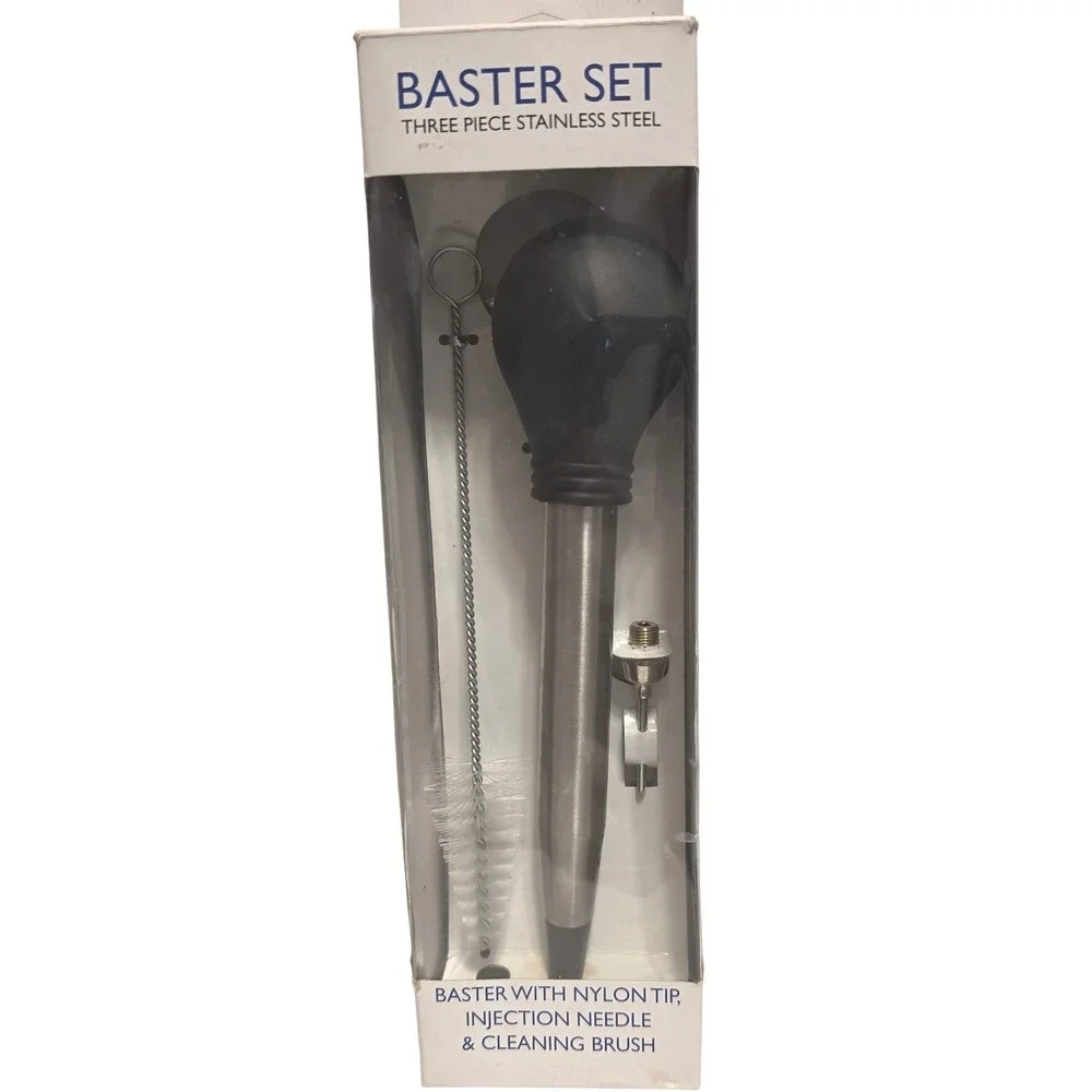 Amco Houseworks Stainless‎ Steel Baster Set with Injection Needle 10961 New